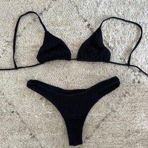 Wanderlust Black String Bikini / Small